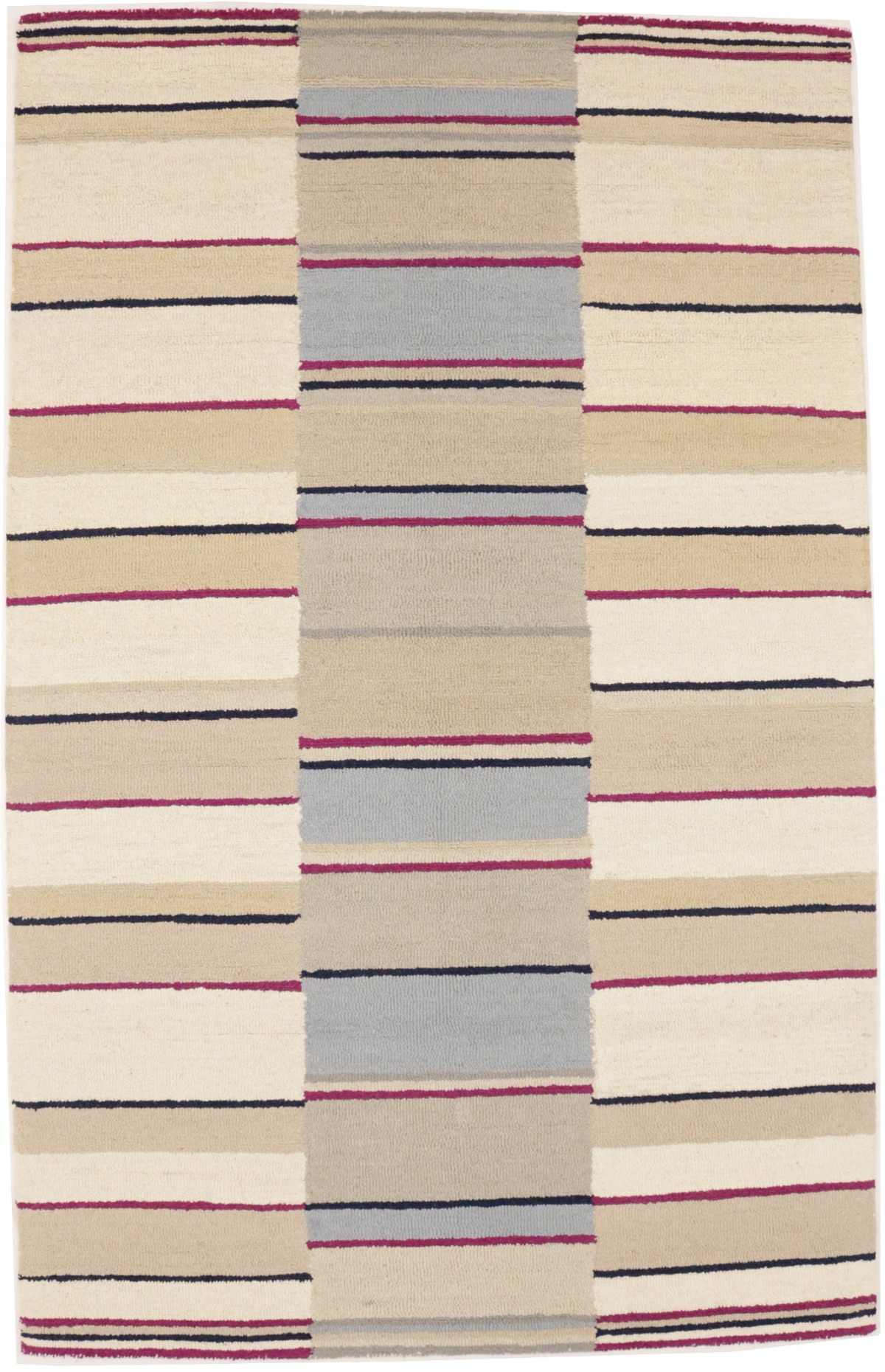 Multicolored Stripes 5X8 Hand-Tufted Modern Rug